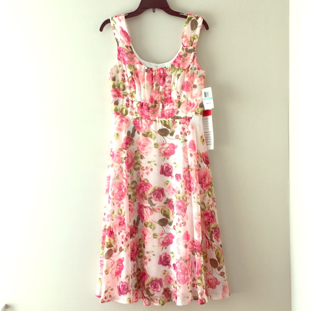 Rose Floral Dress, Size 8 NWT